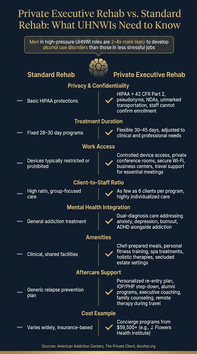 Private Executive Rehab vs. Standard Rehab: Key Differences for UHNWIs