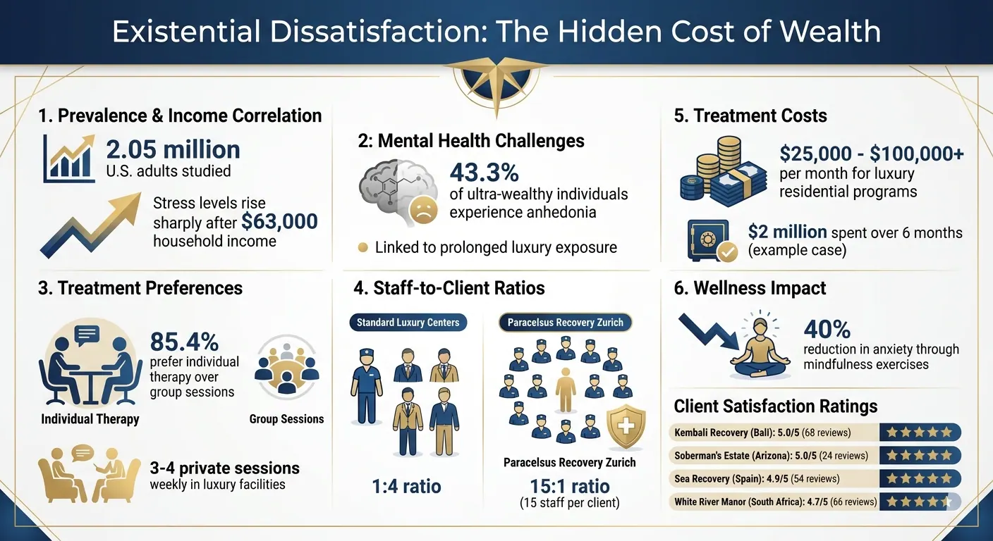 Existential Dissatisfaction Among Wealthy Individuals: Key Statistics and Mental Health Challenges